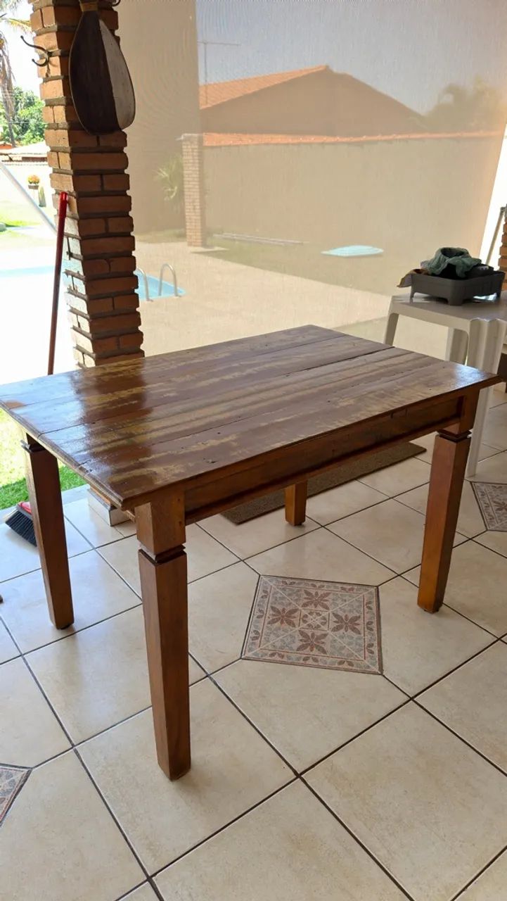 Mesa rustica em madeira de demolição - Foto 5