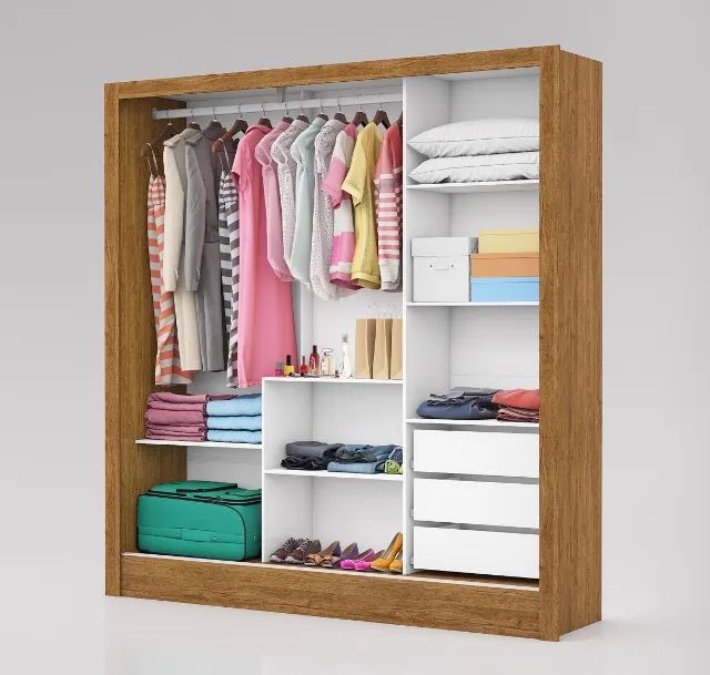 Guarda-Roupa Ravena 3 Portas com Espelho - Foto 3