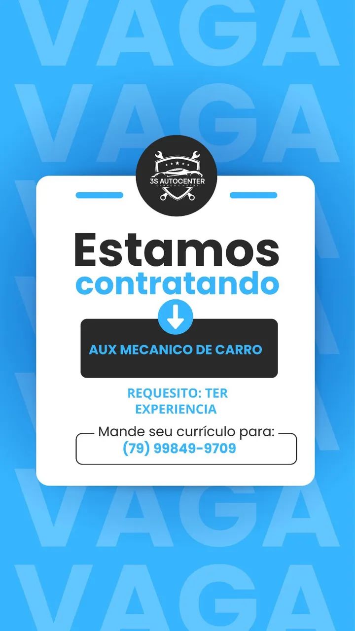 Auxiliar de mecânico e eletricista de carro 