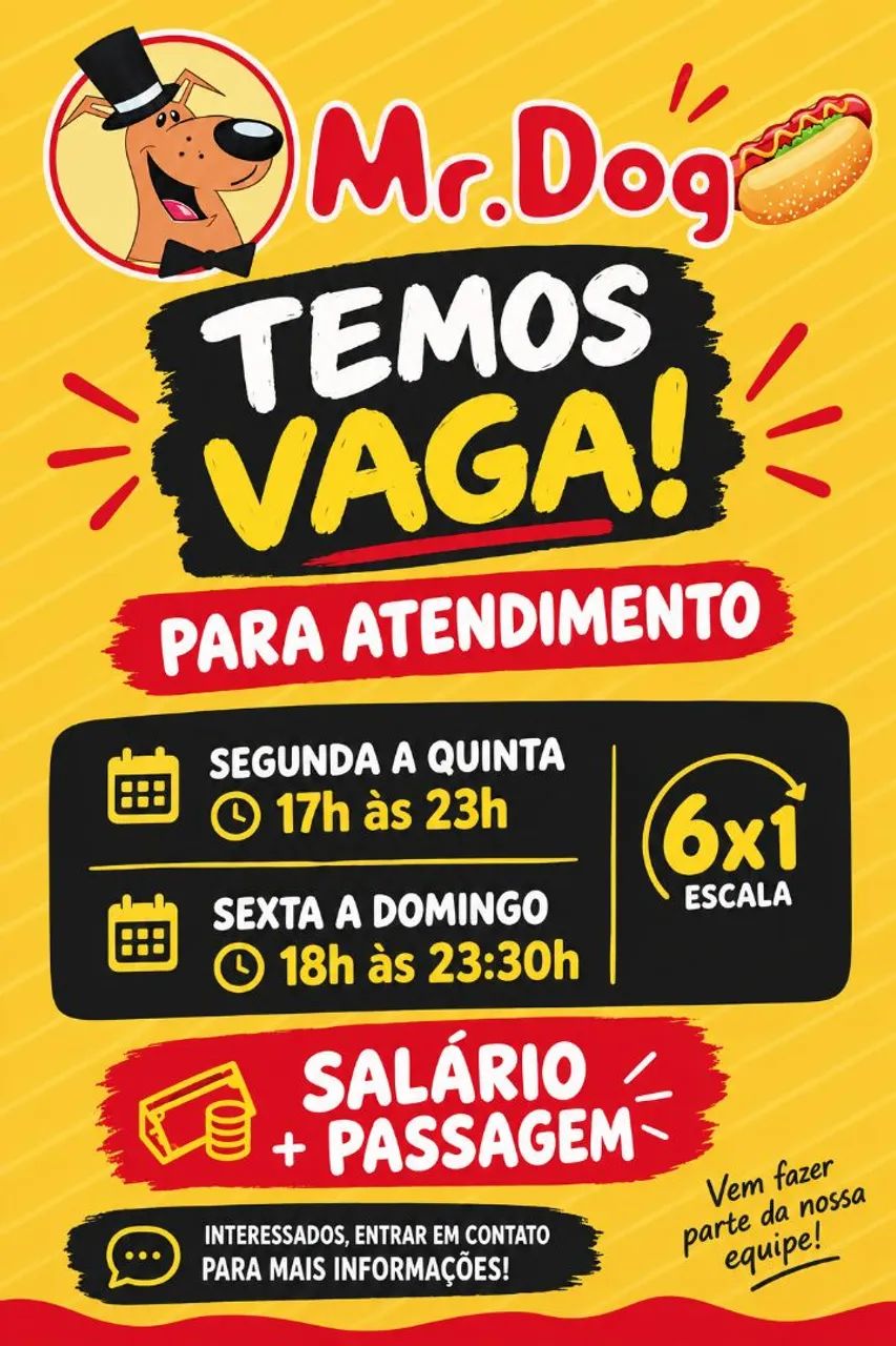 Vaga para atendente 