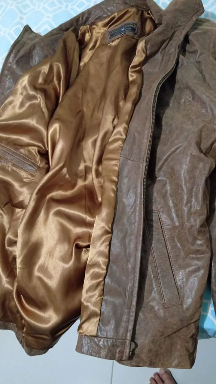 Jaqueta de couro masculina - Foto 2