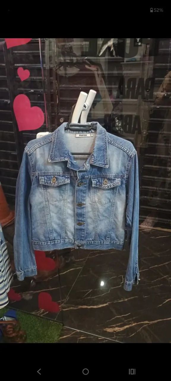 JAQUETA JEANS CUSTOMIZADA TAM P