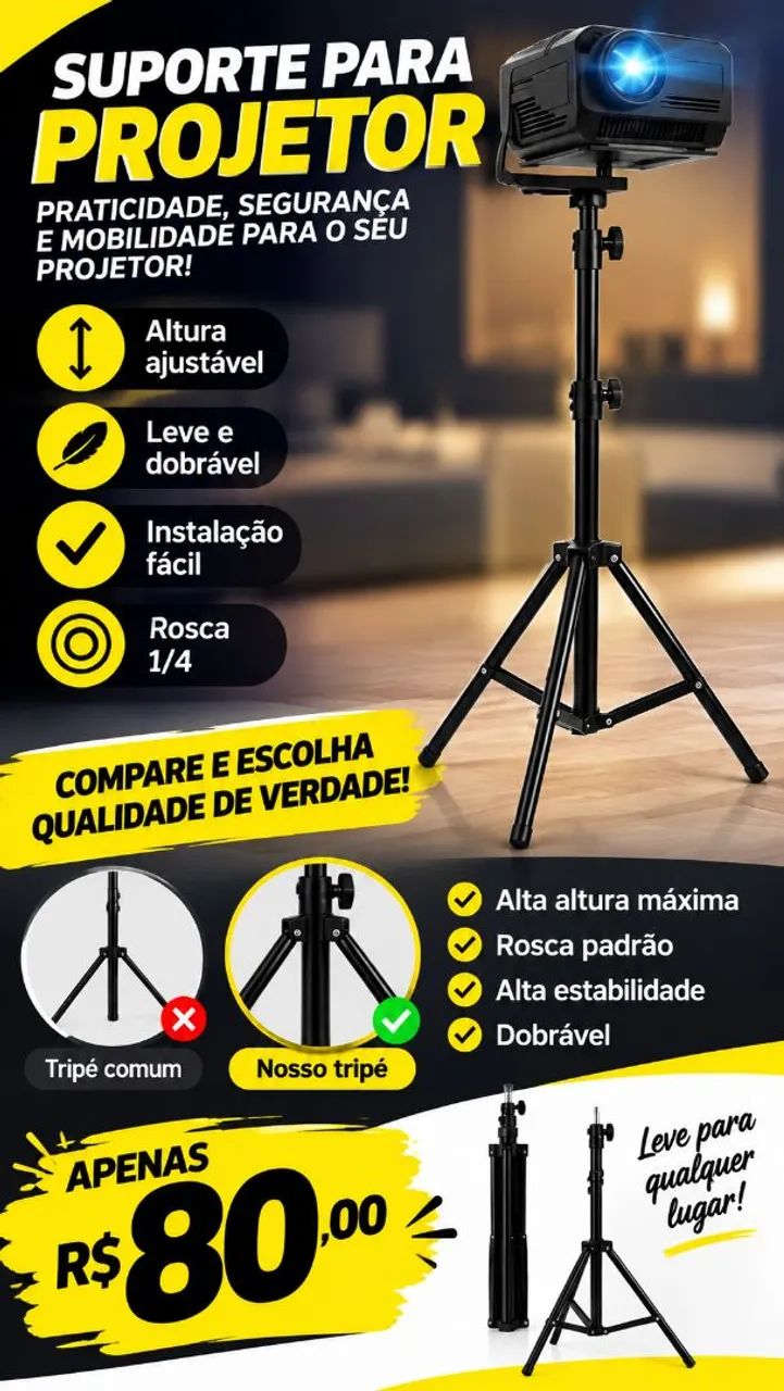 SUPORTE TRIPÉ PARA PROJETOR