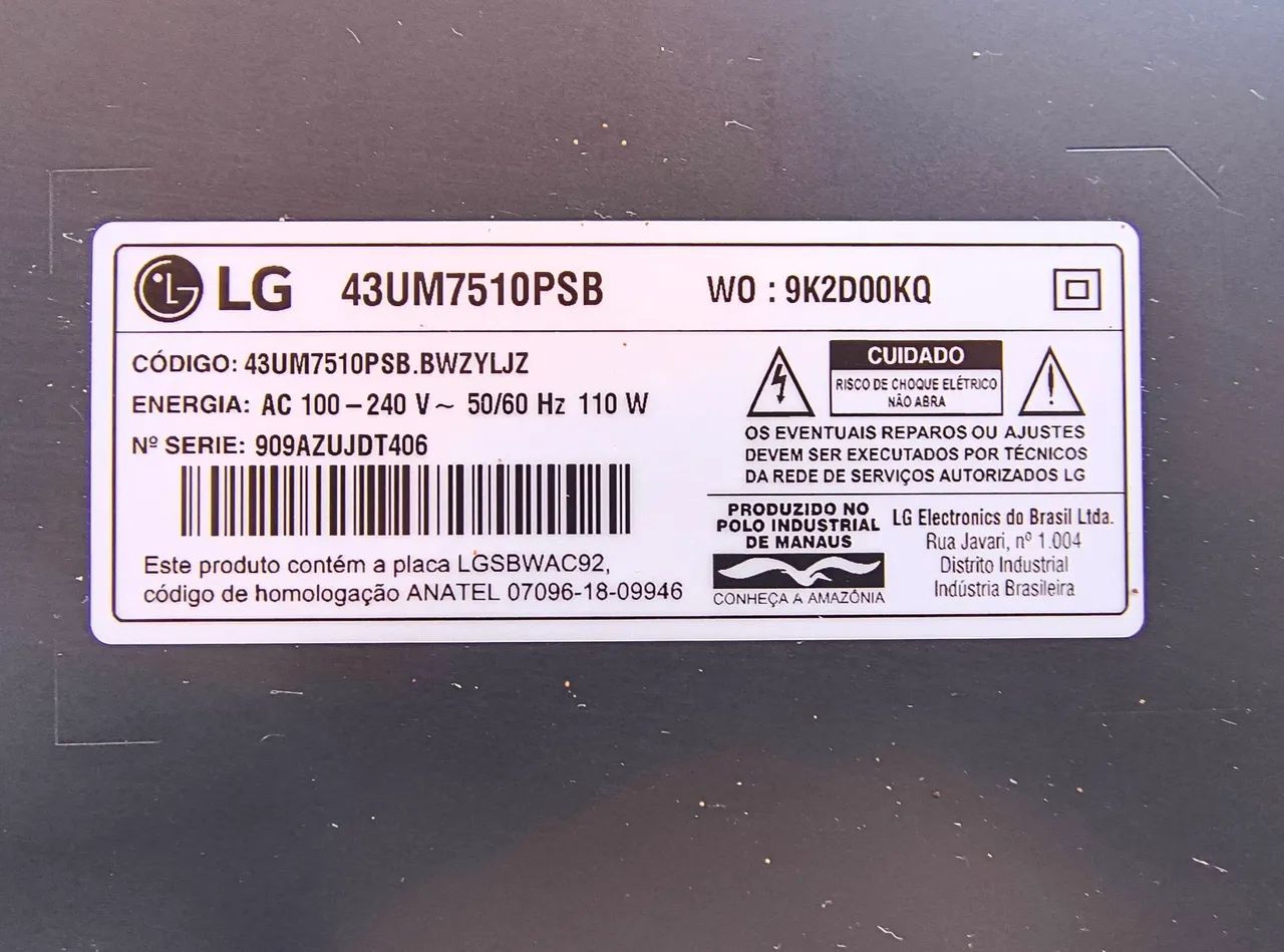 TV LG 43 polegadas COM DEFEITO  - Foto 2