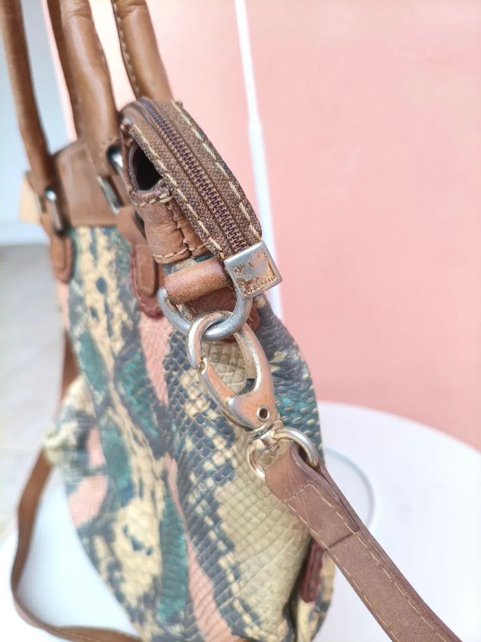 Bolsa luz da Lua de couro legítimo cobreada  - Foto 3