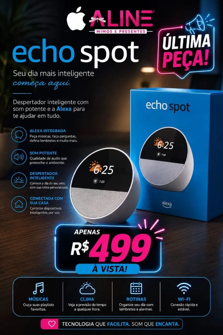 ALEXA ECHO SPOT BRANCO