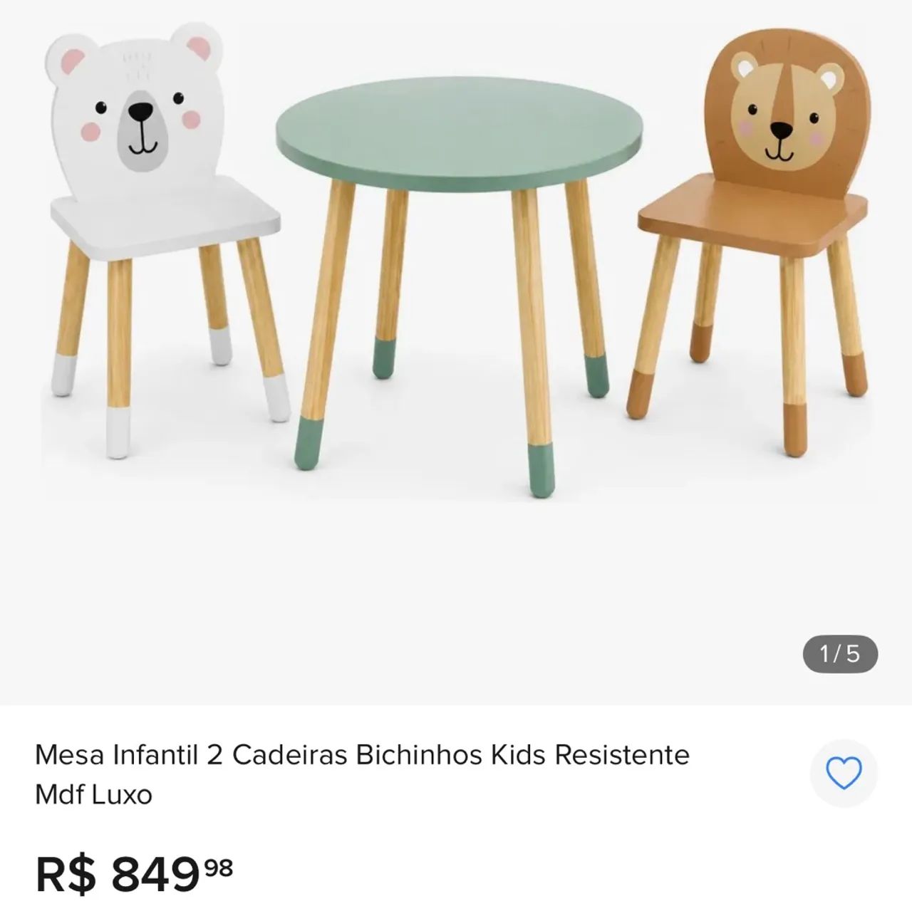 Mesa infantil com 2 cadeiras - Foto 3