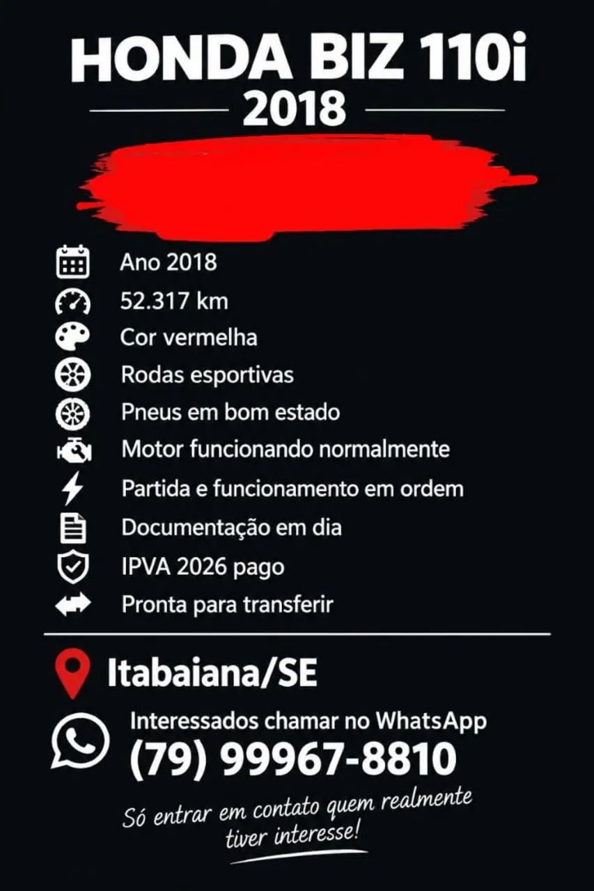 Vendo biz110i. 