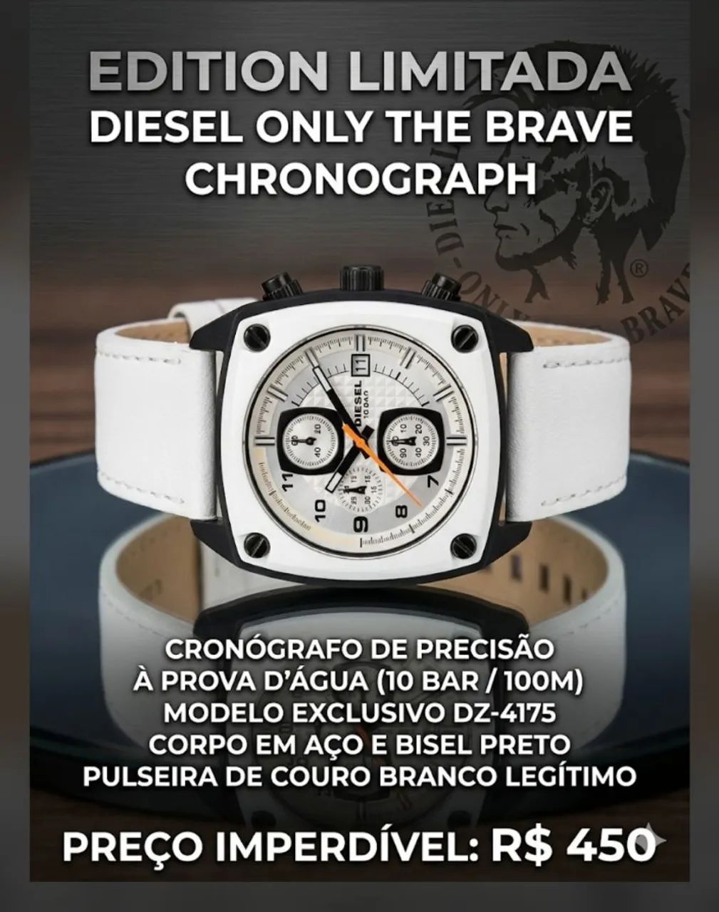 Relógio Diesel Only The Brave DZ-4175 Cronógrafo Original
