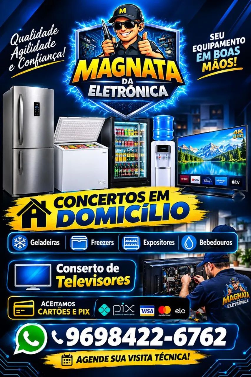 Conserto de tv e geladeira em domicílio 