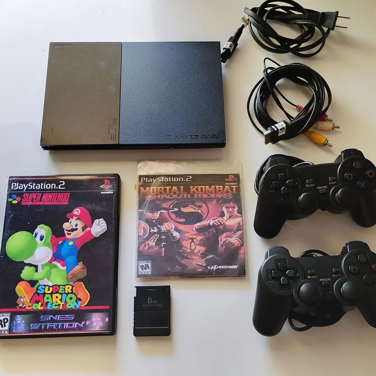 Playstation 2 Desbloqueado + 2 Controles e Jogos