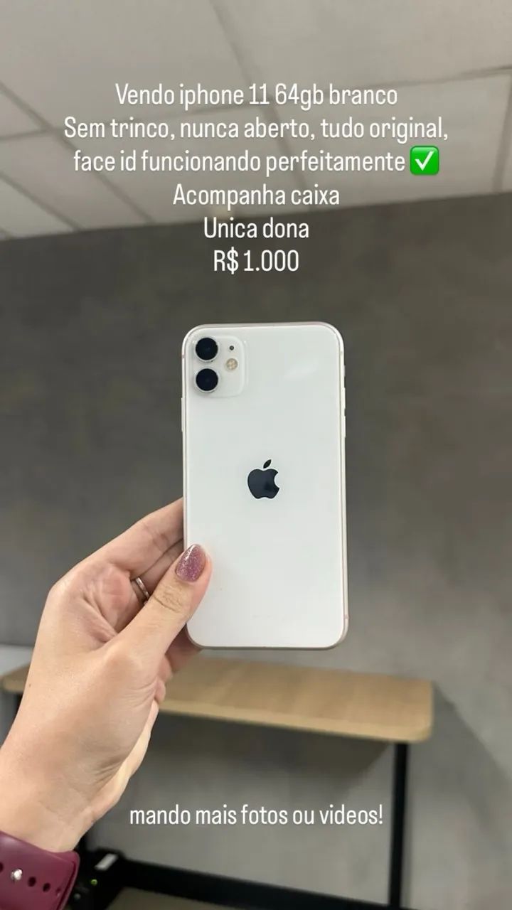 Iphone 11 - 64gb - branco - todo original 