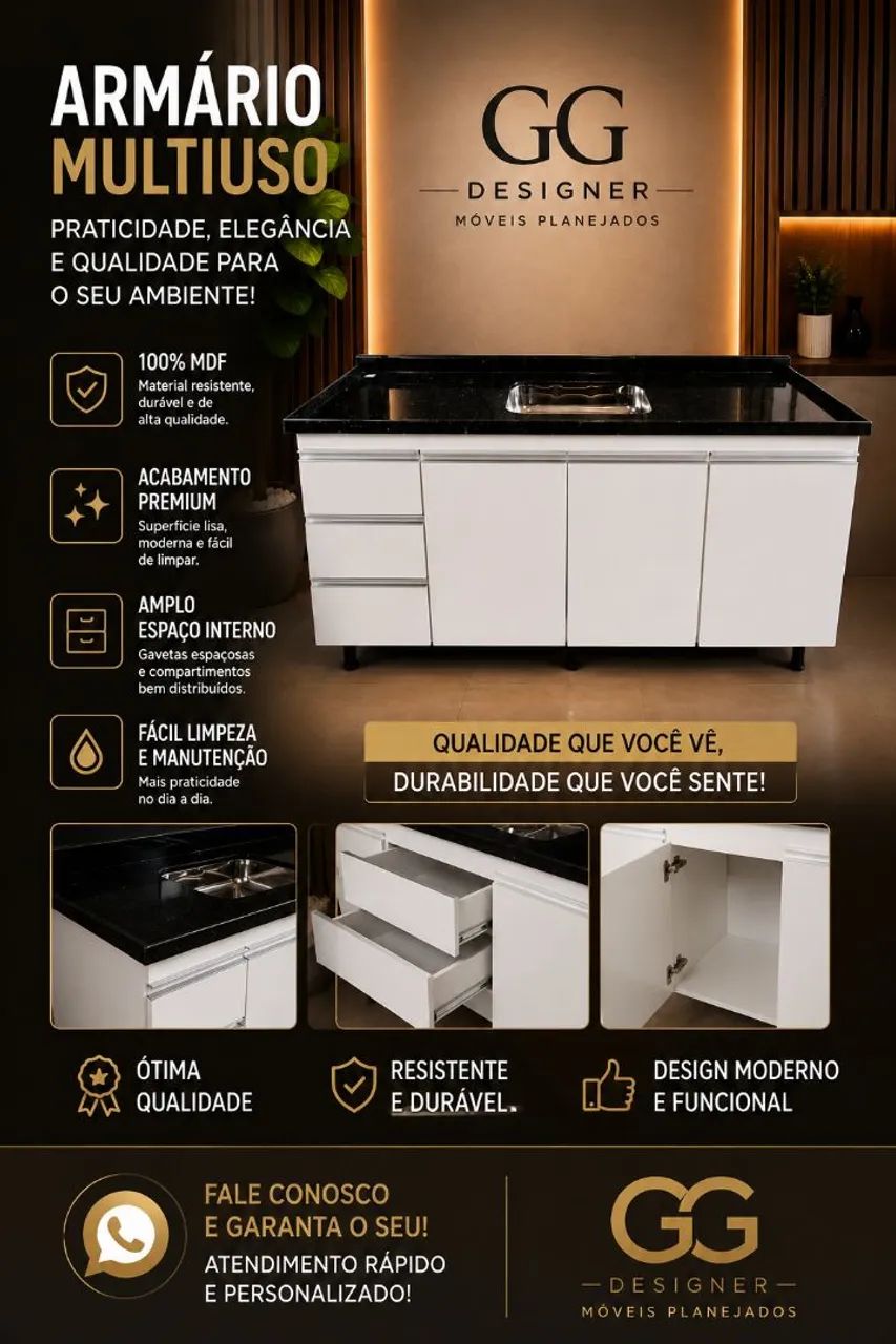 Armário em MDF de ótima qualidade