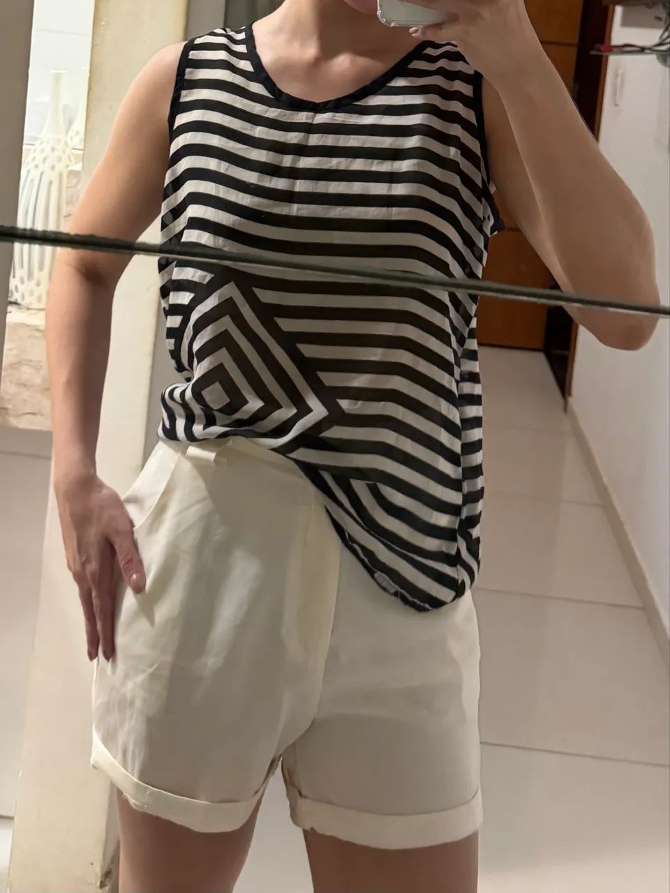 Blusa listrada social 