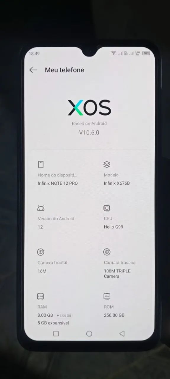 Celular infinix note 12