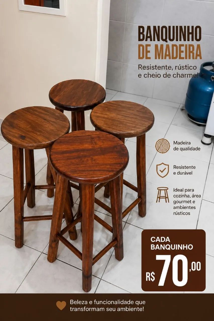Banquinho de madeira