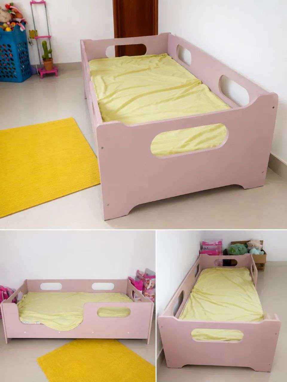Cama Infantil de Madeira Rosa - Linda e Conservada  - Foto 2