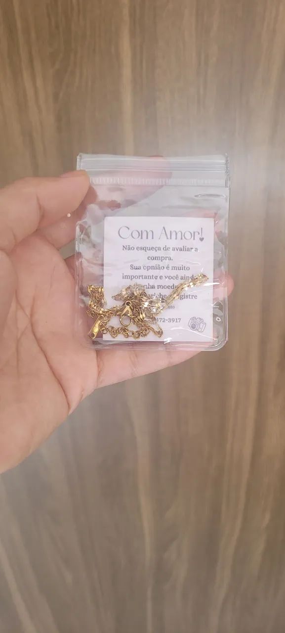 Colar Dourado de aço inoxidável, Hipoalergênico - Foto 3