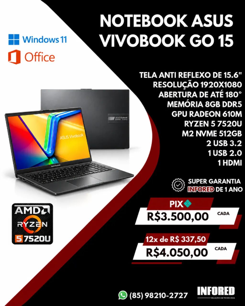 Notebook ASUS Vivobook Go 15 