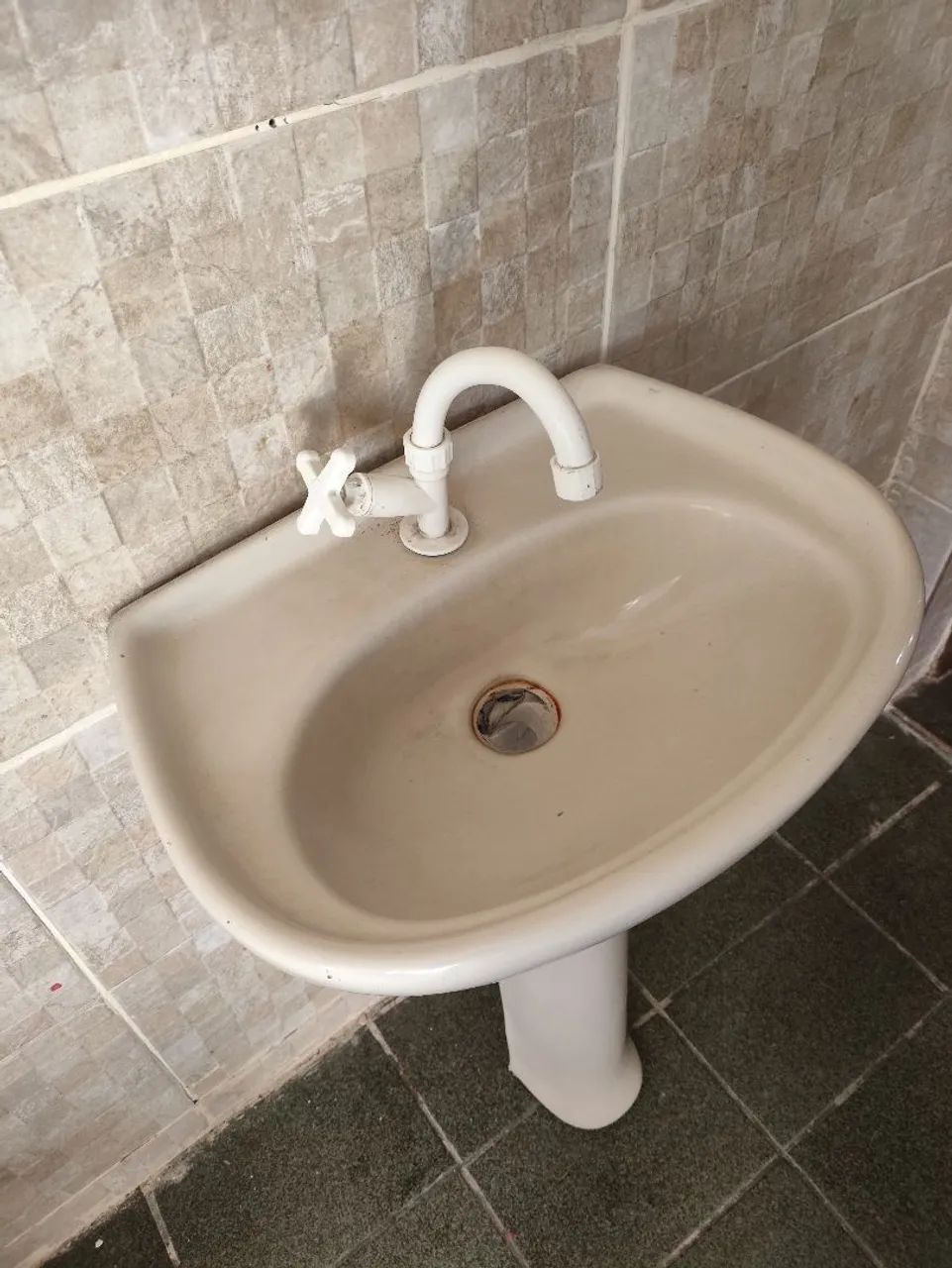 Lavatório com coluna creme - Foto 2