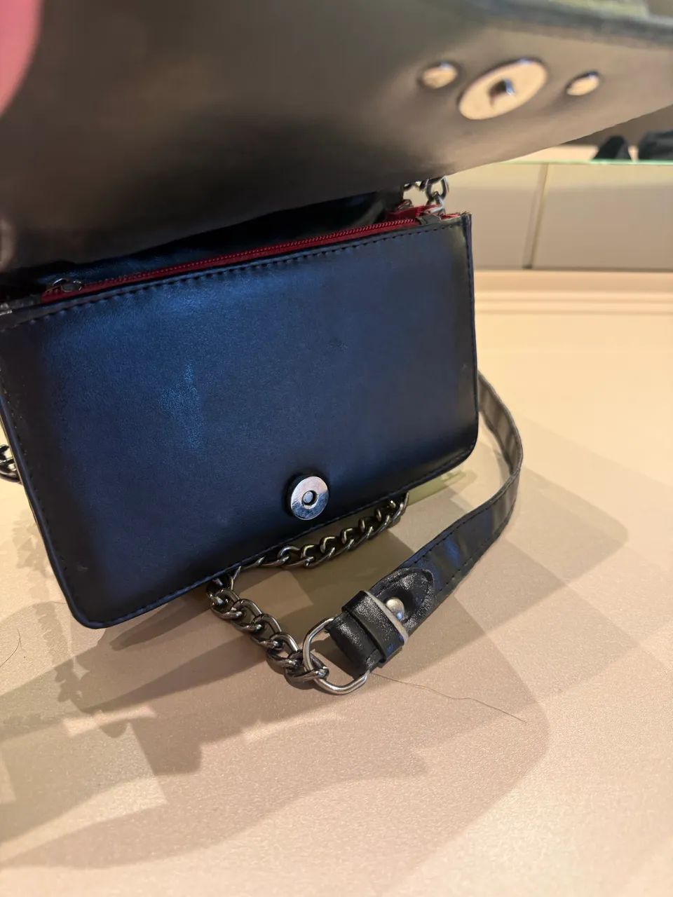Bolsa preta couro  - Foto 5