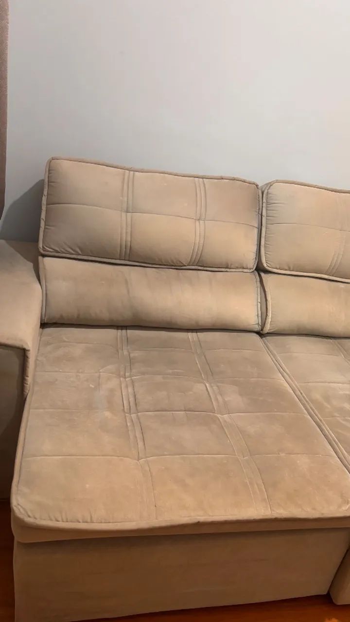 Sofá retrátil cinza - Foto 4