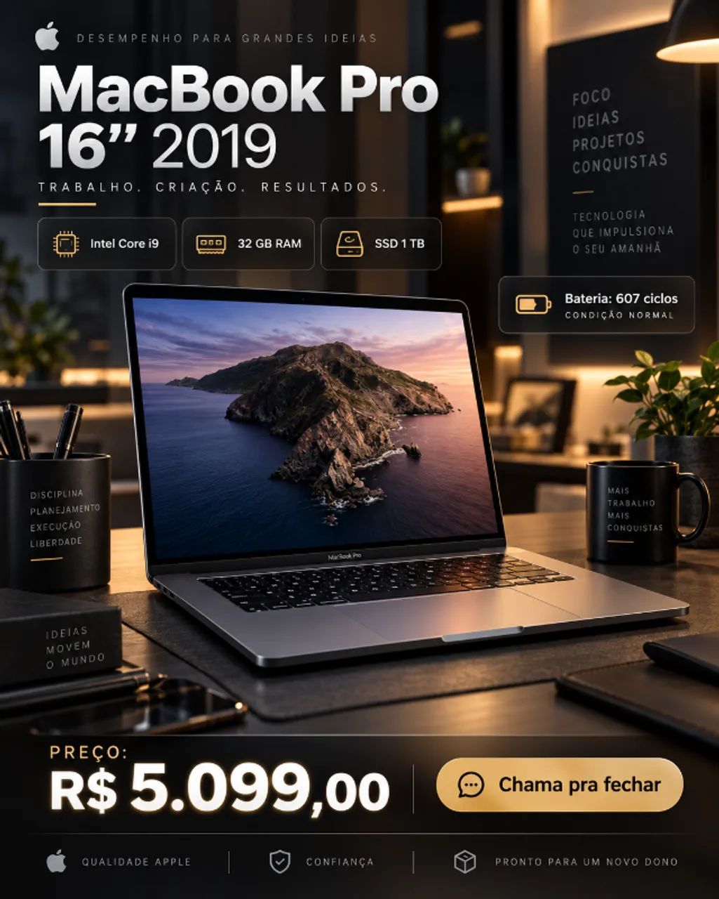 MacBook Pro 16? 2019 | Core i9 | 32GB RAM | SSD 1TB | R$ 5.099 - Foto 5