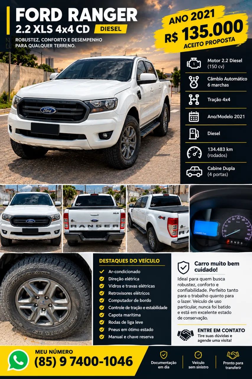 Ford Ranger Ranger XLS 2.2 4x4 CD Diesel Aut. 2021