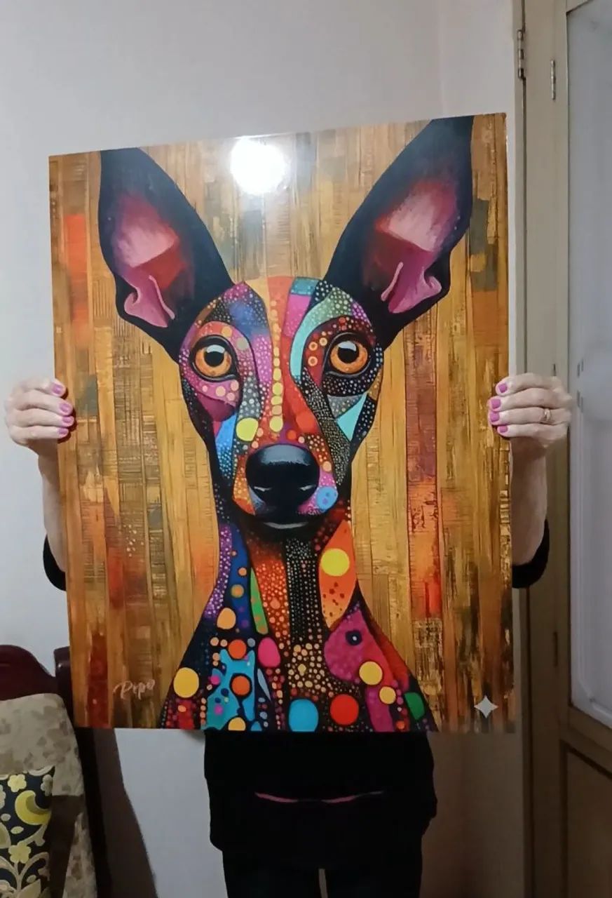 Dog Doguinho Abstrato valor 70x50 Grande Placa Decorativa 