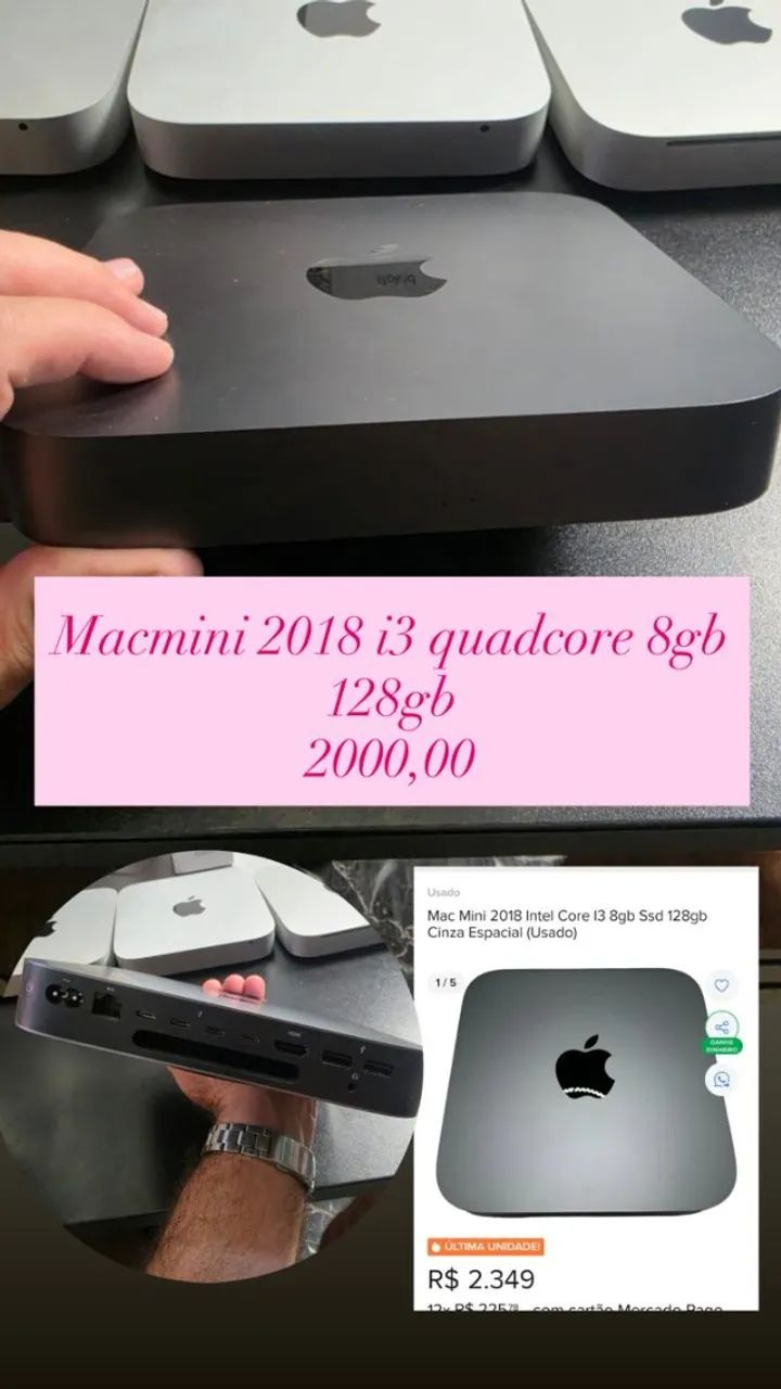 Mac Mini 2018 Intel Core i3 8GB SSD 480GB - Foto 3