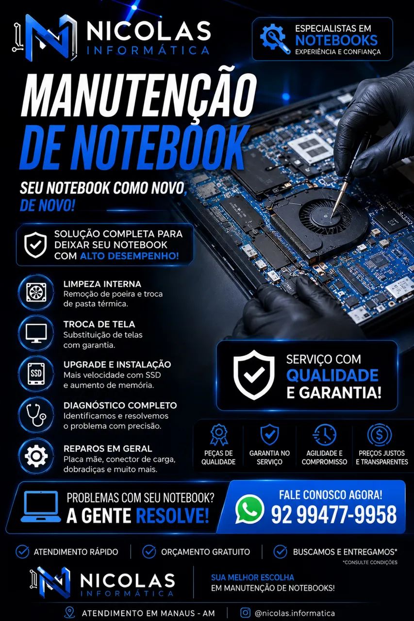 Manutenção em notebooks 