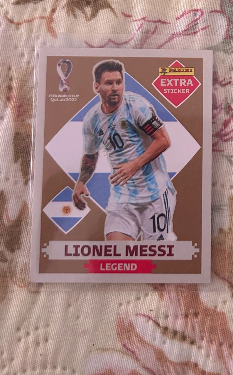 Figurinha Legend Messi Bronze, Copa 2022 Oroginal Panini