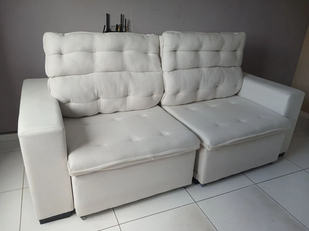 VENDO SOFÁ  LINDISSIMO e elefante WHITE/BEJE - Foto 2