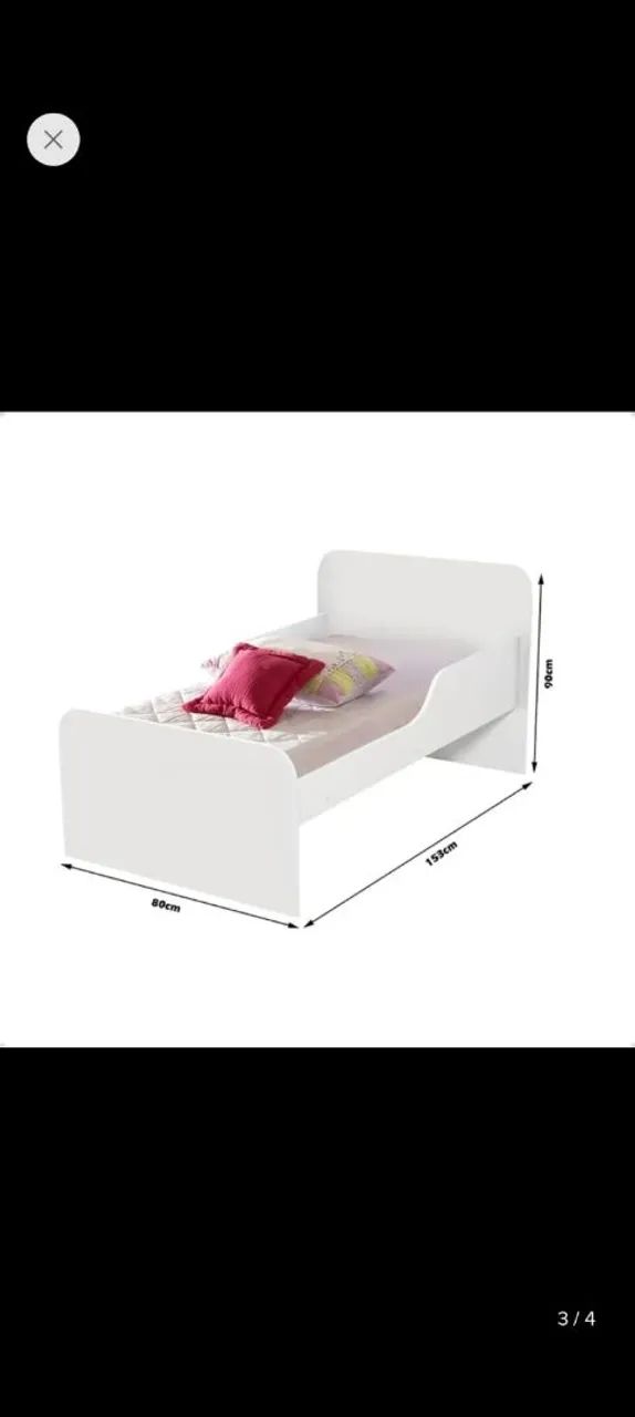Cama infantil branca e rosa