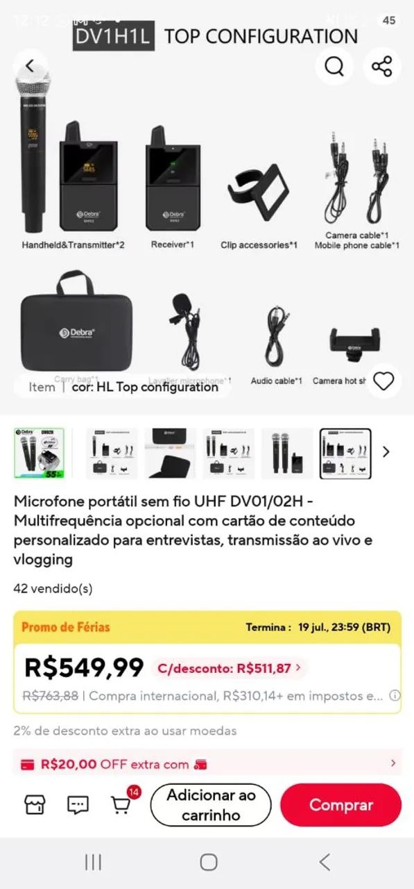 Microfone Lapela+Bastão Debra  - Foto 2