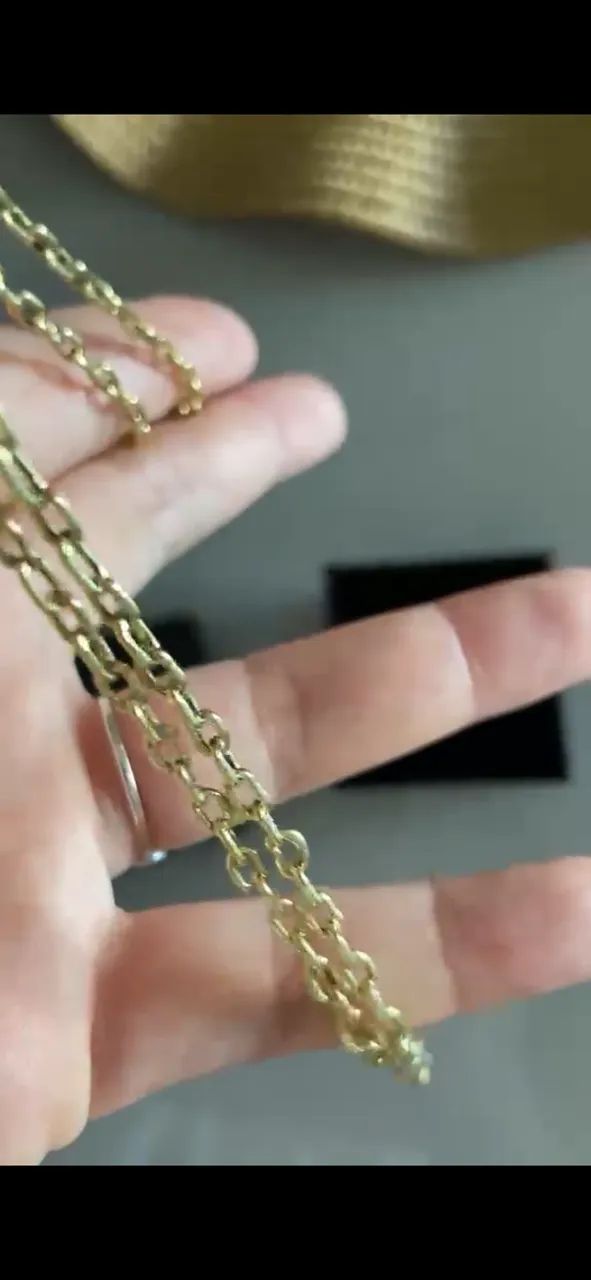Cordão de ouro 18k cadeado 65 cm 3 mm 8 gramas - Foto 5