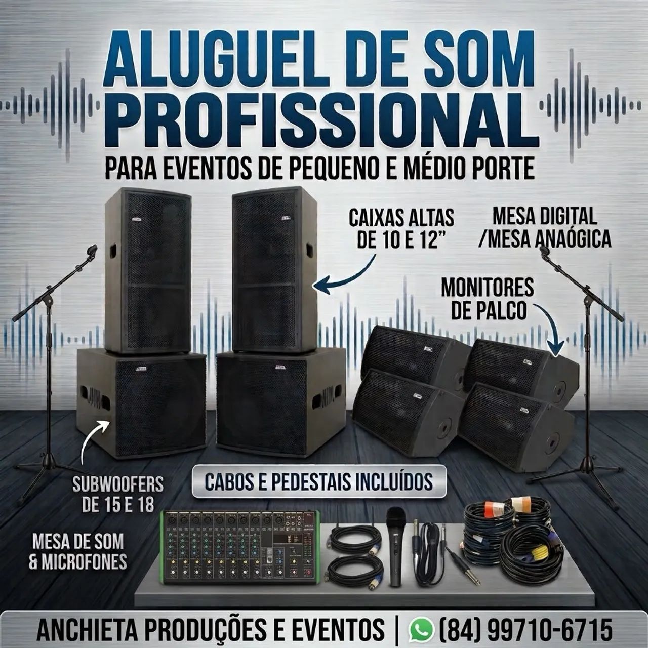 Aluguel de som profissional.
