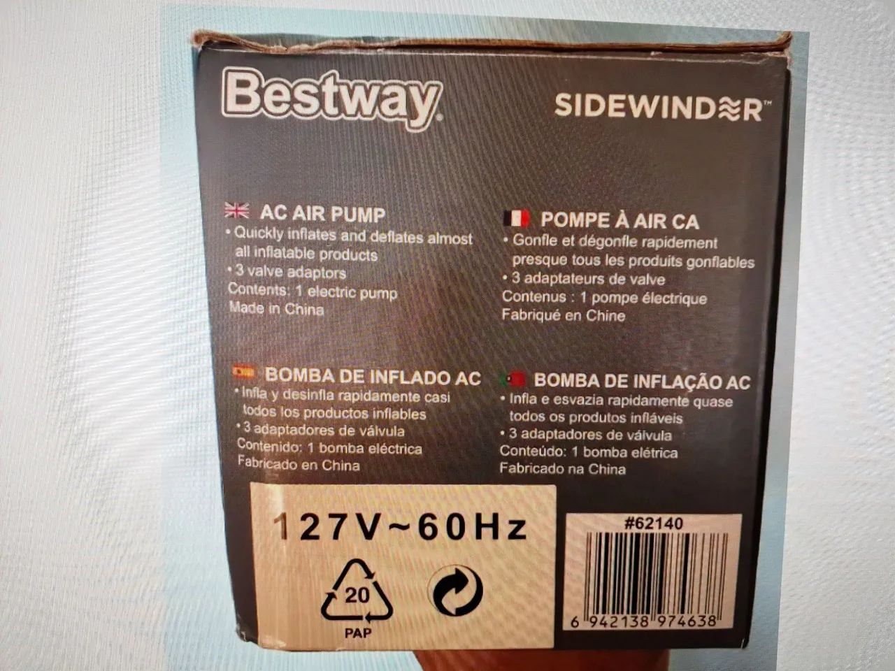 Bomba de ar elétrivoltagem Sidewinde Bestway para colchão e outros. - Foto 4