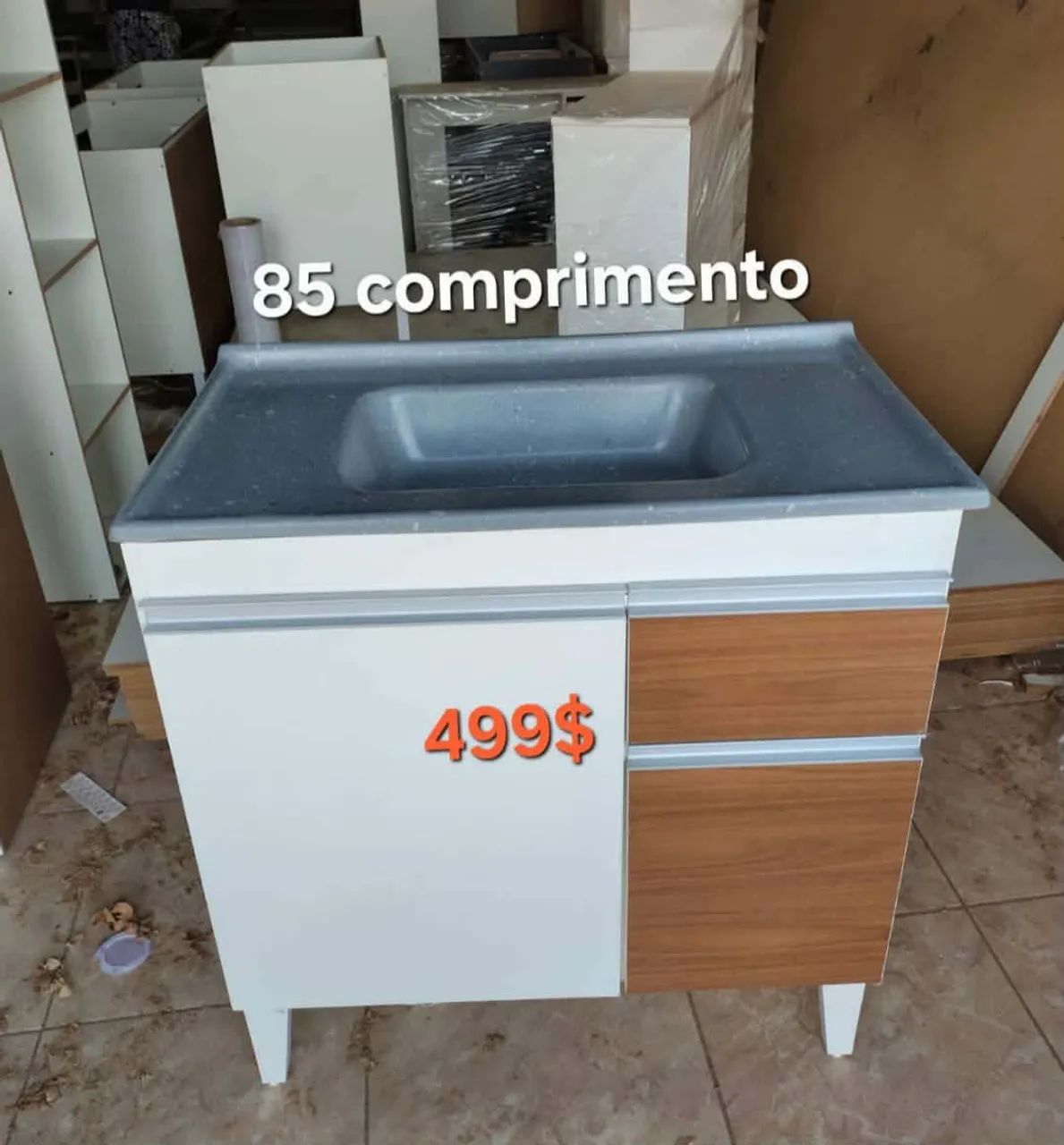 ? BALCÃO COM PIA 85 CM - MODERNO E FUNCIONAL! ? - Foto 3