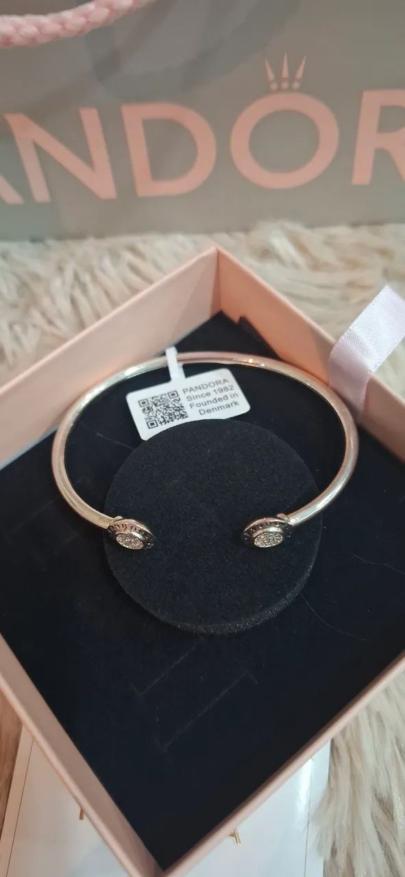 pulseira pandora prata ajustável nova - Foto 2
