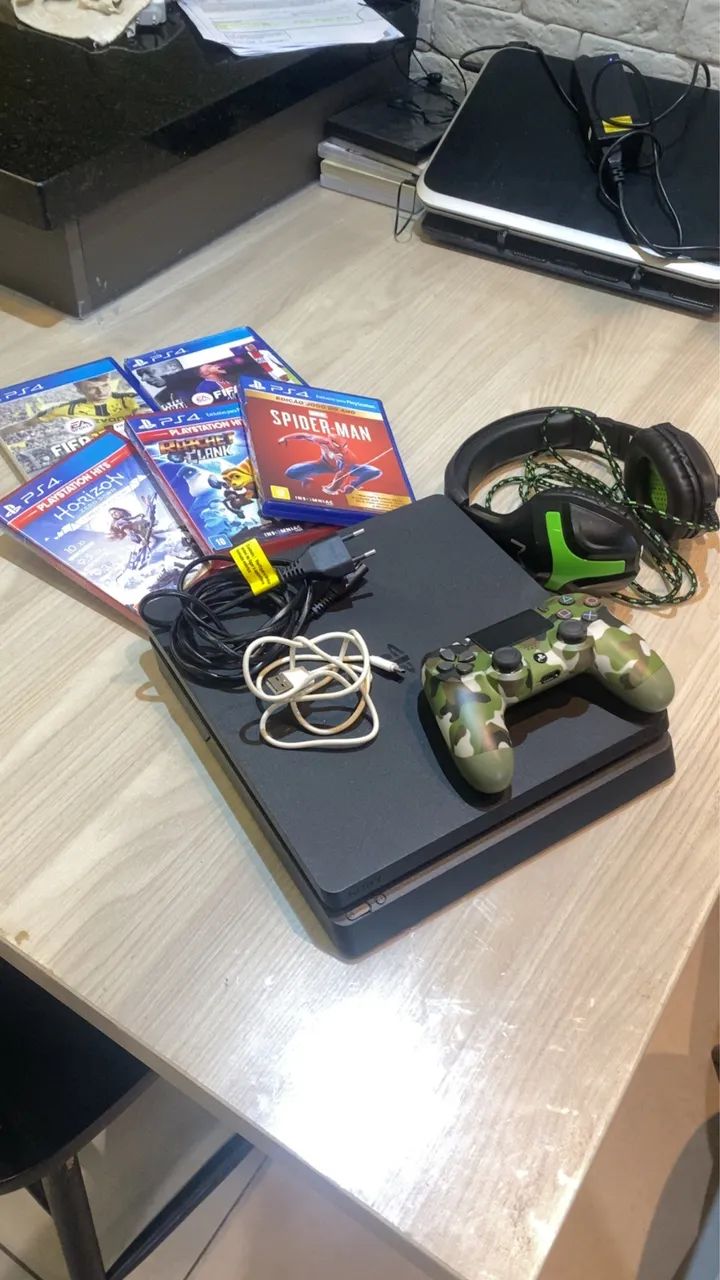 PS4 Slim Completo + 5 Jogos + Controle Original + Headset | Revisado - Foto 5