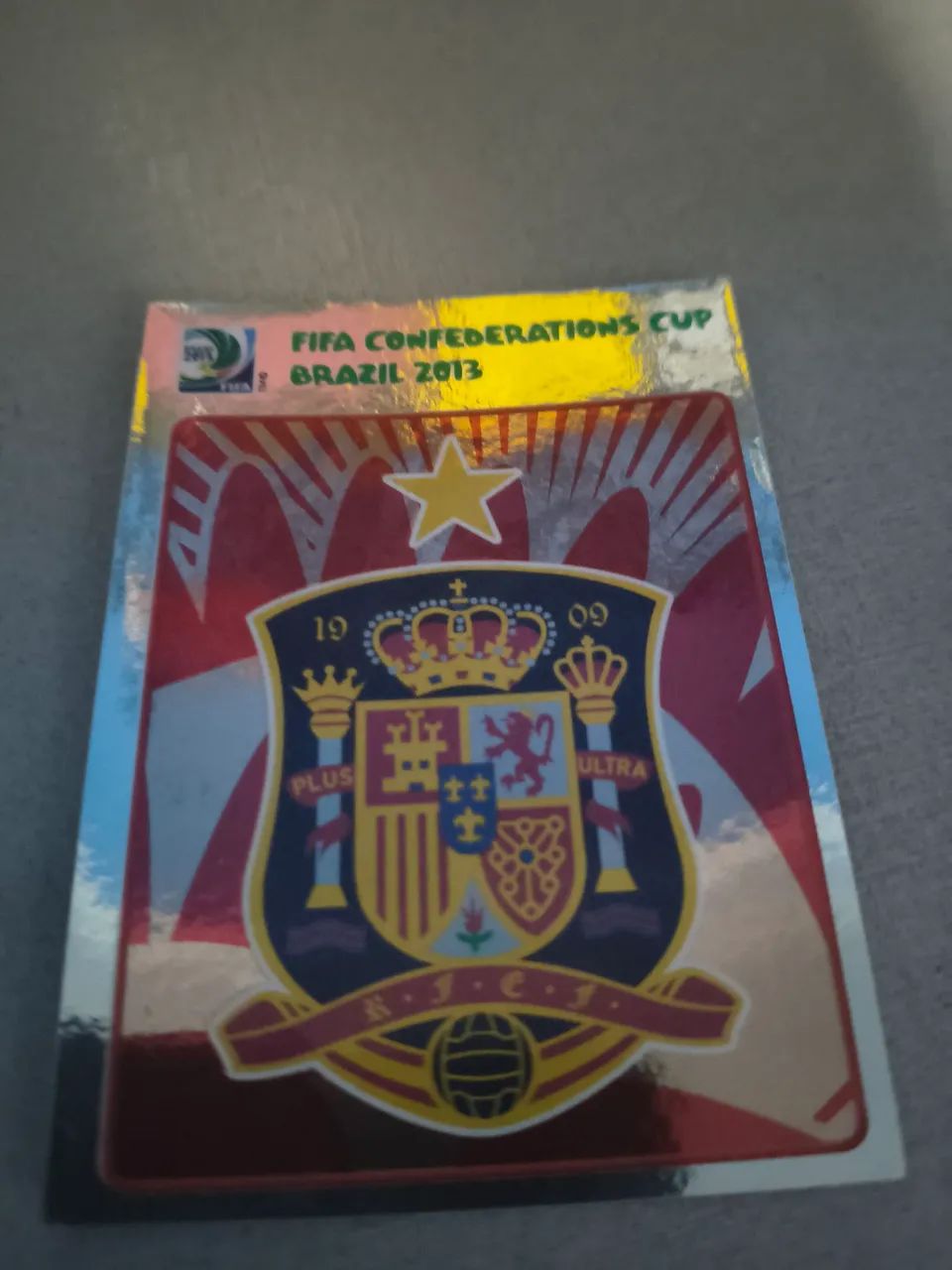 Figurinha da Espanha da Copa de 2013 Brasil
