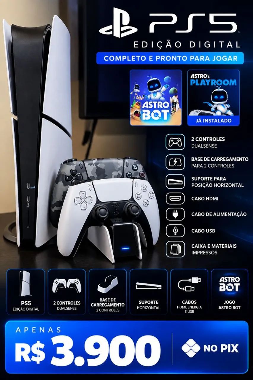 PlayStation 5.  (2 controles)