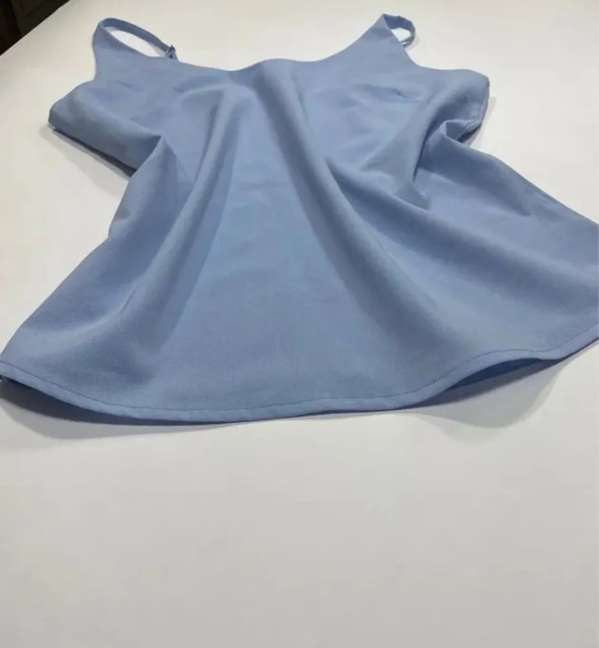 Blusa tam P de crepe Azul Claro - Foto 5