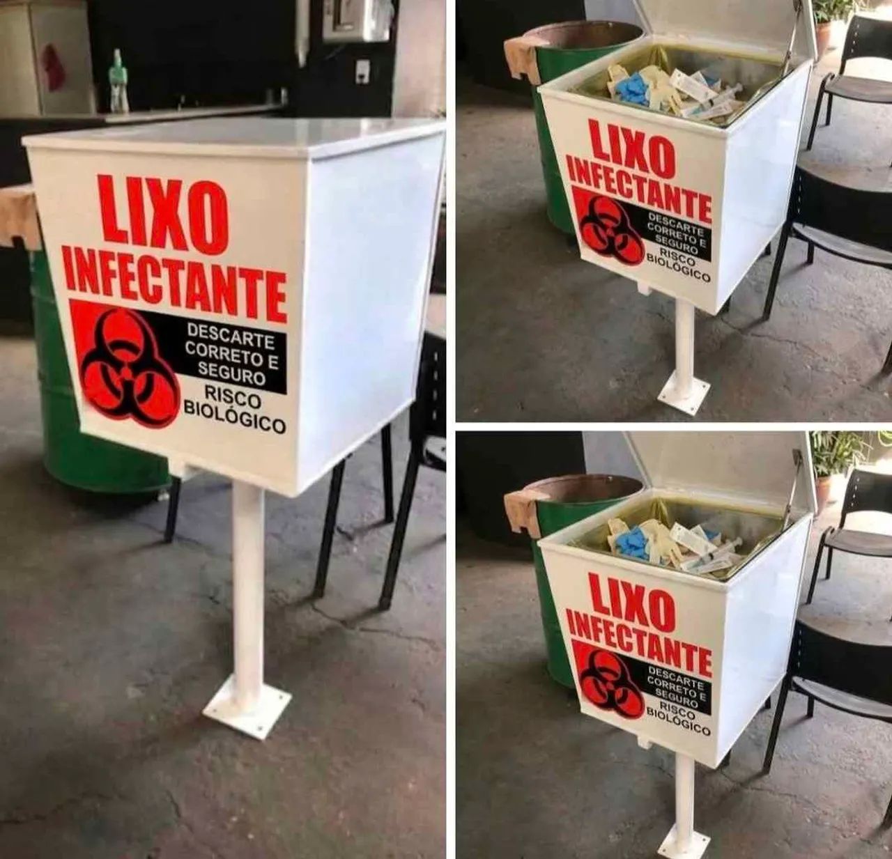 Lixeira para lixo infectante.  Cap 350lts . Norma ABNT NBR 1334