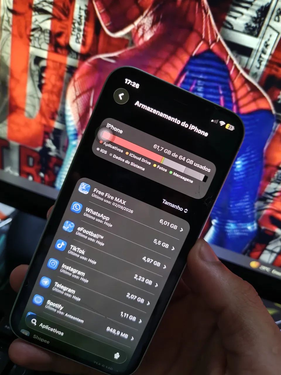**? iPhone 12 64GB - Excelente Desempenho e Qualidade Apple Bateria 73% trinco película  - Foto 4