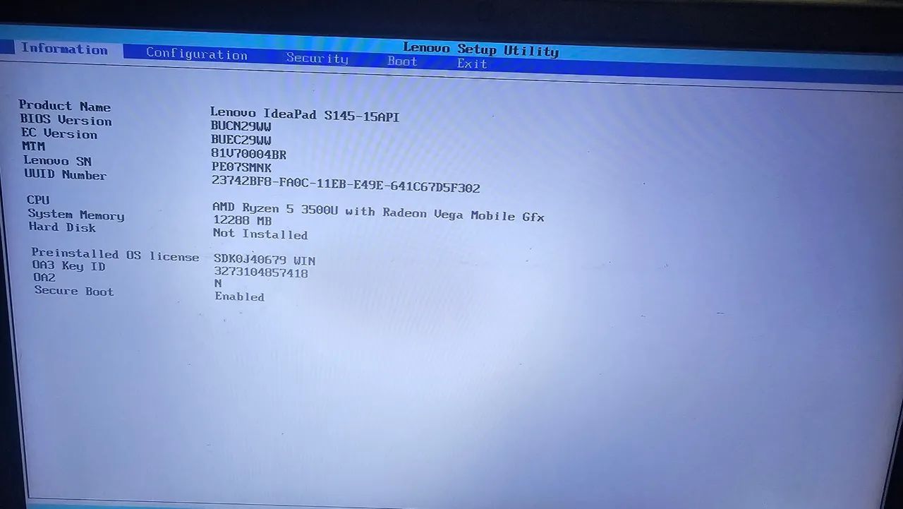 Notebook Lenovo S145
