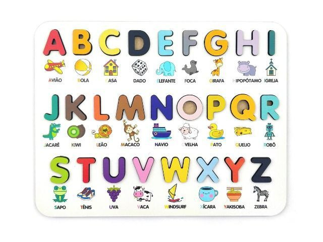 Alfabeto e Números Ilustrado - Brinquedo Educativo Pedagógico Montessori