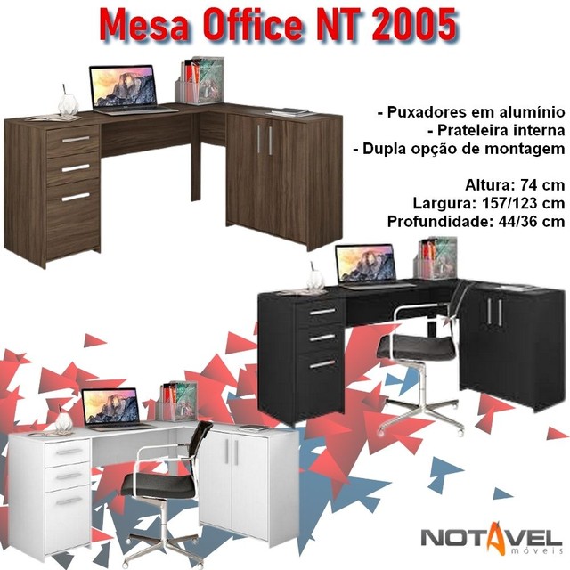 Escritório sala Mesa L office escrivaninha 