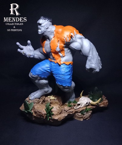 Estátua Hulk cinza resina 3d N/ Sideshow  - Foto 2